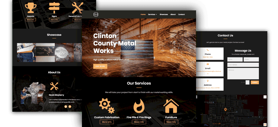 Web Design portfolio image of Clinton County Metal Works