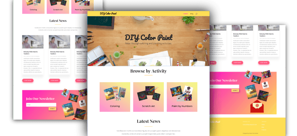 Web Design portfolio image of DIY Color Paint