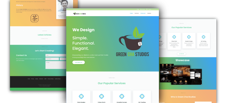 gcs-showcase-green-cha-studios Web Design portfolio image of Green Cha Studios old